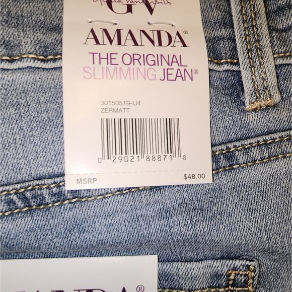 GLORIA VANDERBILT NWT WOMENS AMANDA STRAIGHT DENIM JEANS - Picture 5 of 5
